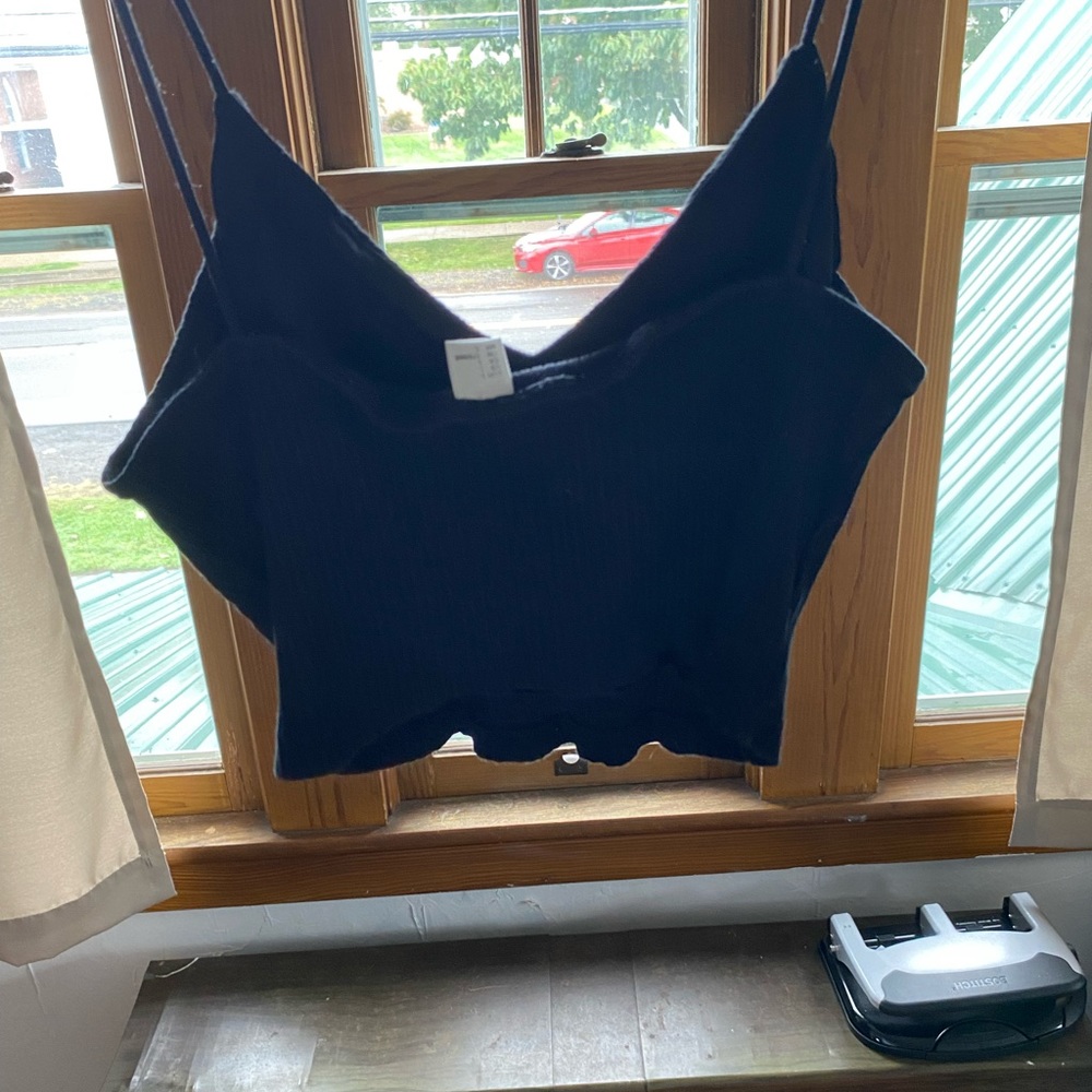 Black tank top size large with built in bra